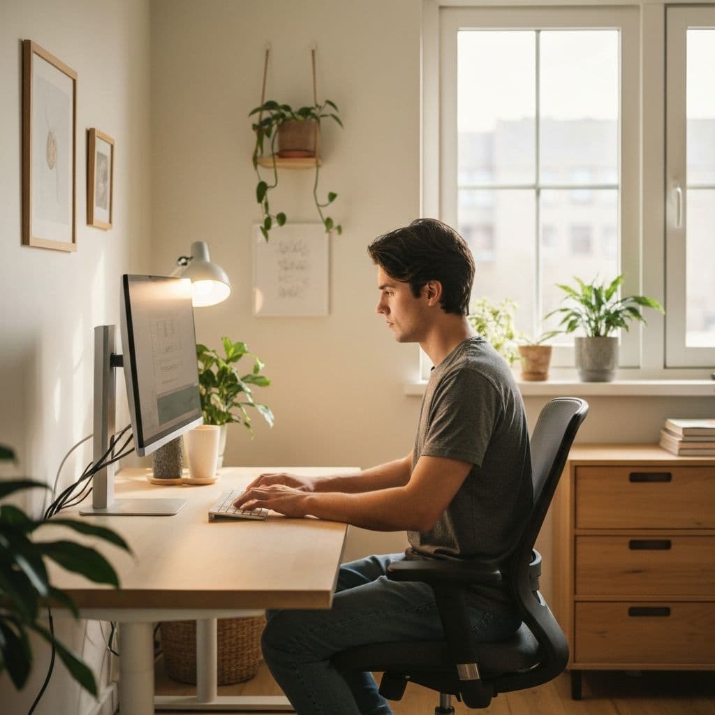 Chat-Moderatorin arbeitet flexibel von zuhause